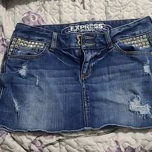 Express jean mini skirt
